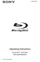 Sony BDPBX58 Blu-Ray DVD Player Operating Manual